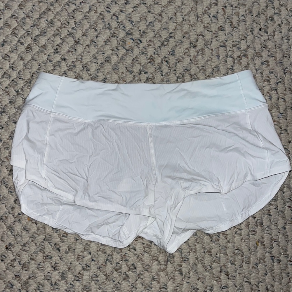 Lululemon white running shorts